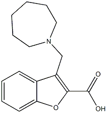 3-(azepan-1-ylmethyl)-1-benzofuran-2-carboxylic acid Struktur