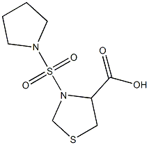 3-(pyrrolidine-1-sulfonyl)-1,3-thiazolidine-4-carboxylic acid Struktur