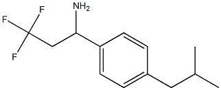 3,3,3-trifluoro-1-[4-(2-methylpropyl)phenyl]propan-1-amine Struktur