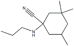 3,3,5-trimethyl-1-(propylamino)cyclohexane-1-carbonitrile Struktur