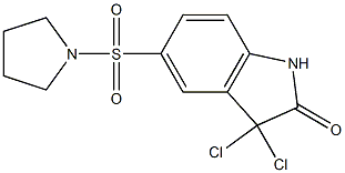 3,3-dichloro-5-(pyrrolidin-1-ylsulfonyl)-1,3-dihydro-2H-indol-2-one Struktur