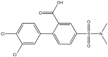 3',4'-dichloro-4-[(dimethylamino)sulfonyl]-1,1'-biphenyl-2-carboxylic acid Struktur