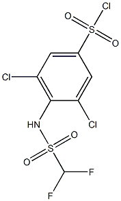 3,5-dichloro-4-(difluoromethanesulfonamido)benzene-1-sulfonyl chloride Struktur