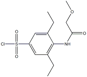 3,5-diethyl-4-(2-methoxyacetamido)benzene-1-sulfonyl chloride Struktur