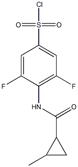 3,5-difluoro-4-[(2-methylcyclopropane)amido]benzene-1-sulfonyl chloride Struktur