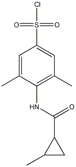 3,5-dimethyl-4-[(2-methylcyclopropane)amido]benzene-1-sulfonyl chloride Struktur