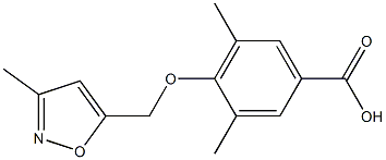 3,5-dimethyl-4-[(3-methyl-1,2-oxazol-5-yl)methoxy]benzoic acid Struktur