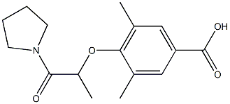 3,5-dimethyl-4-{[1-oxo-1-(pyrrolidin-1-yl)propan-2-yl]oxy}benzoic acid Struktur