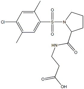 3-[({1-[(4-chloro-2,5-dimethylphenyl)sulfonyl]pyrrolidin-2-yl}carbonyl)amino]propanoic acid Struktur