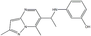 3-[(1-{2,7-dimethylpyrazolo[1,5-a]pyrimidin-6-yl}ethyl)amino]phenol Struktur