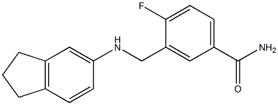 3-[(2,3-dihydro-1H-inden-5-ylamino)methyl]-4-fluorobenzamide Struktur