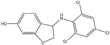 3-[(2,4,6-trichlorophenyl)amino]-2,3-dihydro-1-benzofuran-6-ol Struktur