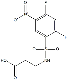 3-[(2,4-difluoro-5-nitrobenzene)sulfonamido]propanoic acid Struktur