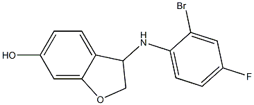 3-[(2-bromo-4-fluorophenyl)amino]-2,3-dihydro-1-benzofuran-6-ol Struktur