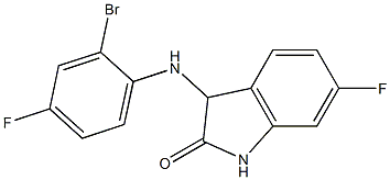 3-[(2-bromo-4-fluorophenyl)amino]-6-fluoro-2,3-dihydro-1H-indol-2-one Struktur