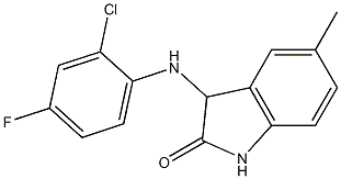 3-[(2-chloro-4-fluorophenyl)amino]-5-methyl-2,3-dihydro-1H-indol-2-one Struktur