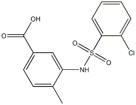 3-[(2-chlorobenzene)sulfonamido]-4-methylbenzoic acid Struktur