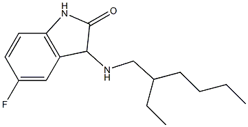 3-[(2-ethylhexyl)amino]-5-fluoro-2,3-dihydro-1H-indol-2-one Struktur