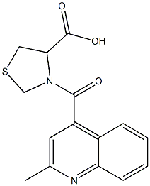 3-[(2-methylquinolin-4-yl)carbonyl]-1,3-thiazolidine-4-carboxylic acid Struktur