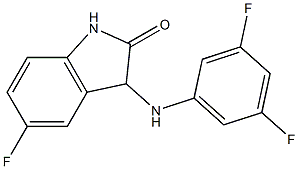 3-[(3,5-difluorophenyl)amino]-5-fluoro-2,3-dihydro-1H-indol-2-one Struktur