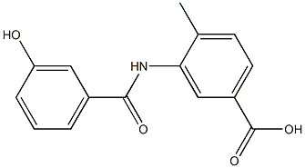 3-[(3-hydroxybenzoyl)amino]-4-methylbenzoic acid Struktur