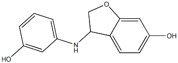 3-[(3-hydroxyphenyl)amino]-2,3-dihydro-1-benzofuran-6-ol Struktur