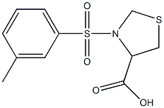 3-[(3-methylphenyl)sulfonyl]-1,3-thiazolidine-4-carboxylic acid Struktur