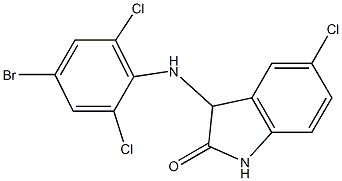 3-[(4-bromo-2,6-dichlorophenyl)amino]-5-chloro-2,3-dihydro-1H-indol-2-one Struktur