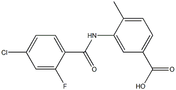 3-[(4-chloro-2-fluorobenzene)amido]-4-methylbenzoic acid Struktur