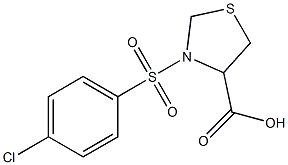 3-[(4-chlorobenzene)sulfonyl]-1,3-thiazolidine-4-carboxylic acid Struktur