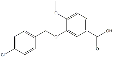 3-[(4-chlorophenyl)methoxy]-4-methoxybenzoic acid Struktur