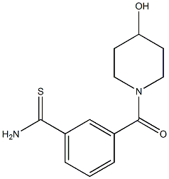 3-[(4-hydroxypiperidin-1-yl)carbonyl]benzenecarbothioamide Struktur