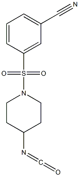 3-[(4-isocyanatopiperidine-1-)sulfonyl]benzonitrile Struktur