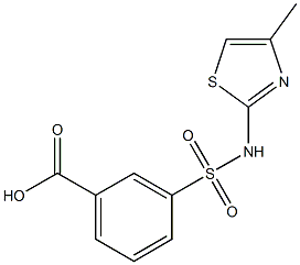 3-[(4-methyl-1,3-thiazol-2-yl)sulfamoyl]benzoic acid Struktur