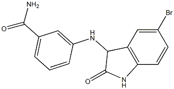 3-[(5-bromo-2-oxo-2,3-dihydro-1H-indol-3-yl)amino]benzamide Struktur