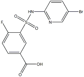 3-[(5-bromopyridin-2-yl)sulfamoyl]-4-fluorobenzoic acid Struktur