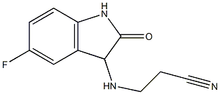 3-[(5-fluoro-2-oxo-2,3-dihydro-1H-indol-3-yl)amino]propanenitrile Struktur