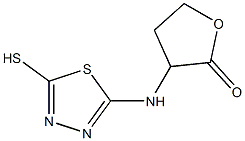 3-[(5-sulfanyl-1,3,4-thiadiazol-2-yl)amino]oxolan-2-one Struktur