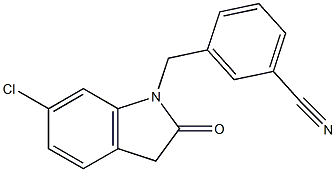 3-[(6-chloro-2-oxo-2,3-dihydro-1H-indol-1-yl)methyl]benzonitrile Struktur