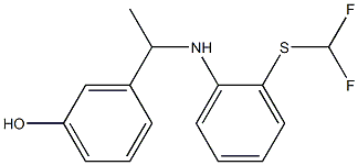 3-[1-({2-[(difluoromethyl)sulfanyl]phenyl}amino)ethyl]phenol Struktur