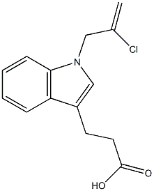 3-[1-(2-chloroprop-2-en-1-yl)-1H-indol-3-yl]propanoic acid Struktur