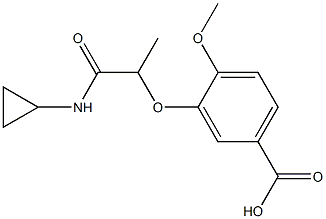 3-[1-(cyclopropylcarbamoyl)ethoxy]-4-methoxybenzoic acid Struktur