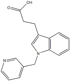 3-[1-(pyridin-3-ylmethyl)-1H-indol-3-yl]propanoic acid Struktur