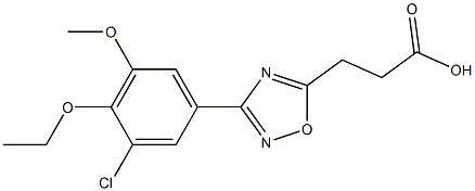 3-[3-(3-chloro-4-ethoxy-5-methoxyphenyl)-1,2,4-oxadiazol-5-yl]propanoic acid Struktur