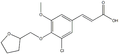 3-[3-chloro-5-methoxy-4-(oxolan-2-ylmethoxy)phenyl]prop-2-enoic acid Struktur