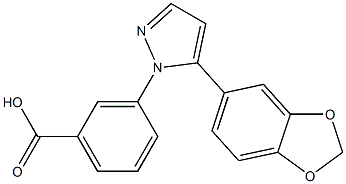 3-[5-(1,3-benzodioxol-5-yl)-1H-pyrazol-1-yl]benzoic acid Struktur