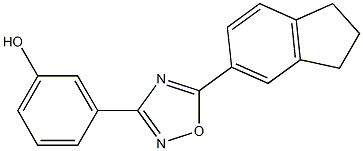 3-[5-(2,3-dihydro-1H-inden-5-yl)-1,2,4-oxadiazol-3-yl]phenol Struktur