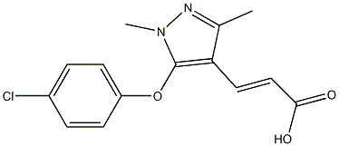 3-[5-(4-chlorophenoxy)-1,3-dimethyl-1H-pyrazol-4-yl]prop-2-enoic acid Struktur