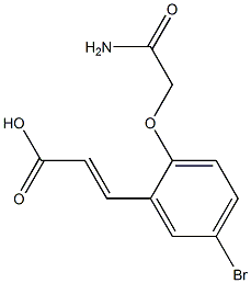 3-[5-bromo-2-(carbamoylmethoxy)phenyl]prop-2-enoic acid Struktur