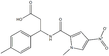 3-{[(1-methyl-4-nitro-1H-pyrrol-2-yl)carbonyl]amino}-3-(4-methylphenyl)propanoic acid Struktur